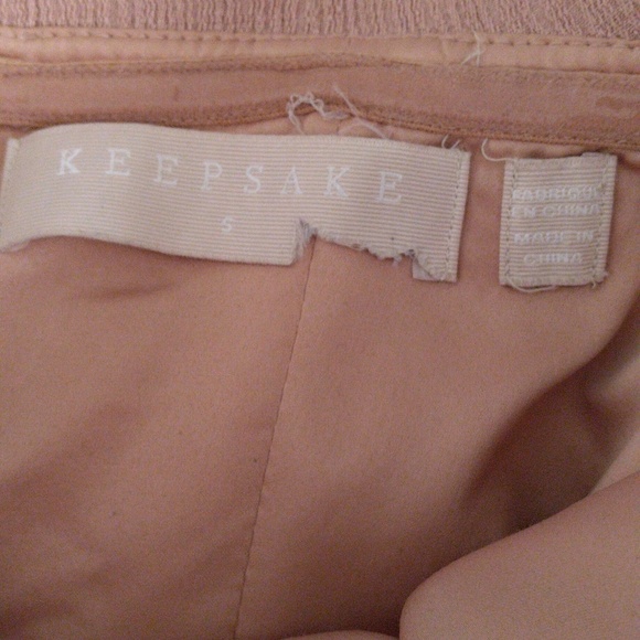 Keepsake Small Butterfly Off Shoulder Blush Pink Textured Mini Dress w/ Pockets - Picture 3 of 15